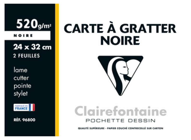 Carte à Gratter Déco France 54x70cm Noir & Or pas cher 
